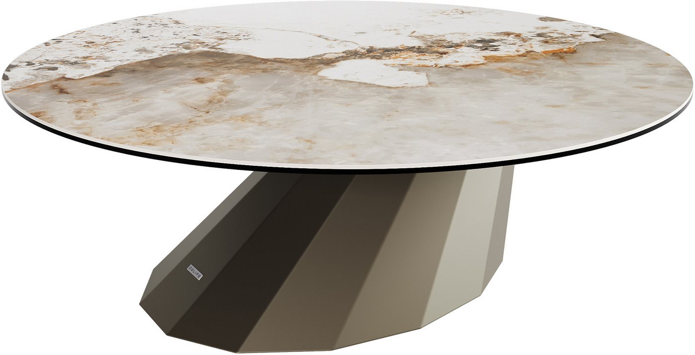 DELIFE Couchtisch Edge, Rund 100x100 cm Keramik Minas Melange Parabi Metall Effektfinish Titan DELIFE Couchtisch Edge, Rund 100x100 cm Keramik Minas Melange Parabi Metall Effektfinish Titan von DELIFE