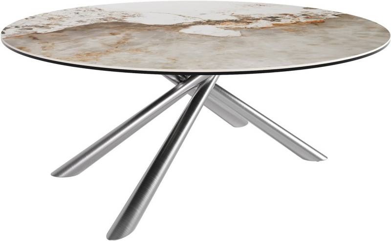 DELIFE Couchtisch Edge, Rund 100x100 cm Keramik Minas Melange Sarity Edelstahl gebürstet DELIFE Couchtisch Edge, Rund 100x100 cm Keramik Minas Melange Sarity Edelstahl gebürstet von DELIFE