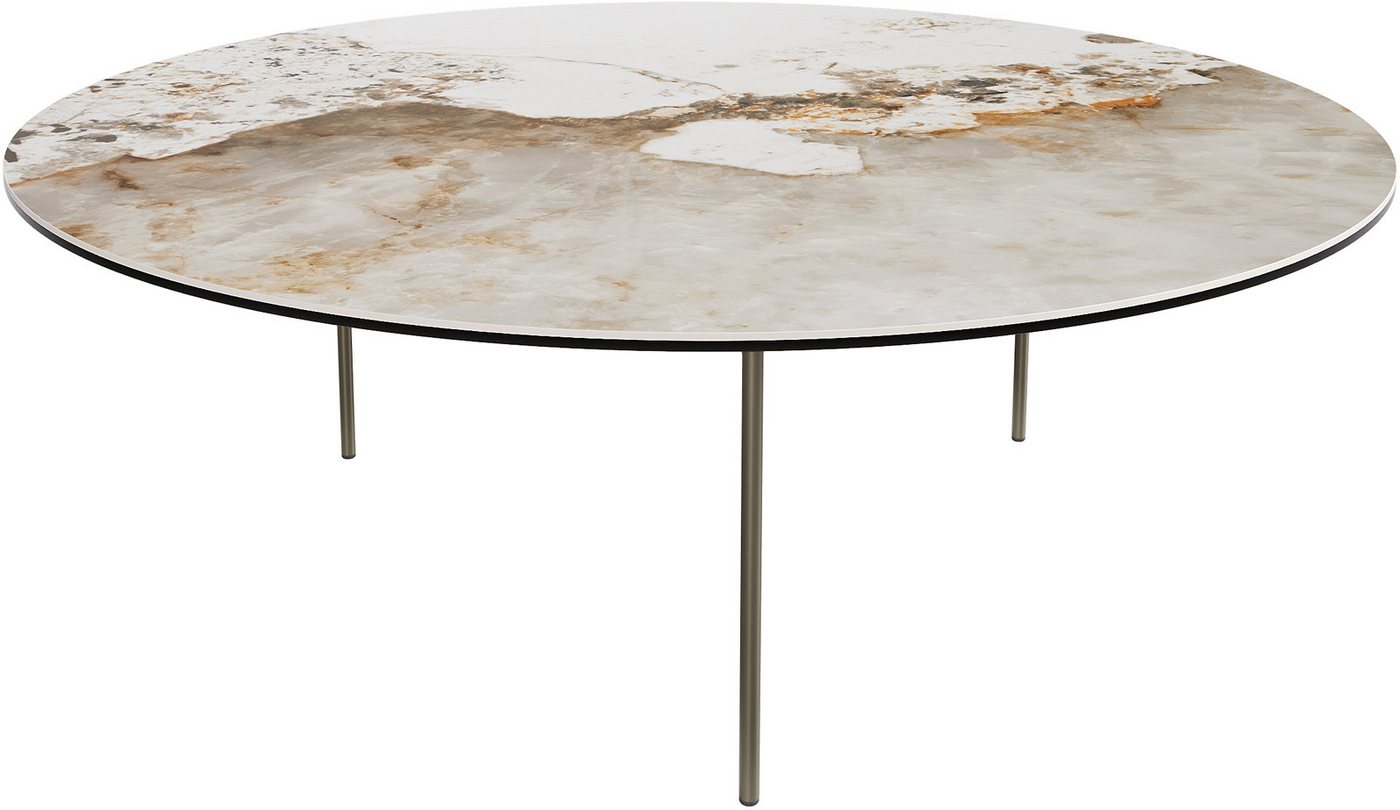 DELIFE Couchtisch Edge, Rund 100x100 cm Keramik Minas Melange Trive Metall Effektfinish Titan DELIFE Couchtisch Edge, Rund 100x100 cm Keramik Minas Melange Trive Metall Effektfinish Titan von DELIFE