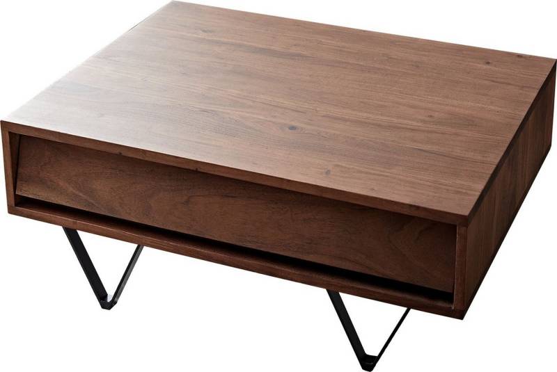 DELIFE Couchtisch Eloi, Akazie Braun 80x60 cm 2 Schubfächer V-Fuß Schwarz Wohnzimmertisch DELIFE Couchtisch Eloi, Akazie Braun 80x60 cm 2 Schubfächer V-Fuß Schwarz Wohnzimmertisch von DELIFE