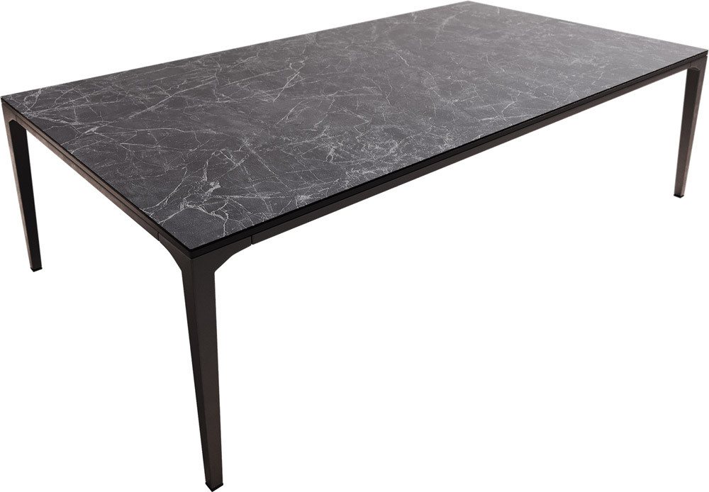 DELIFE Couchtisch Levente, Keramik Laminam®Nero Greco Anthrazit 110x60 cm Gestell Metall Schwarz von DELIFE