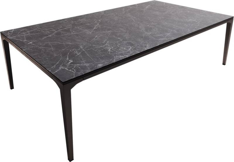DELIFE Couchtisch Levente, Keramik Laminam® Nero Greco Anthrazit 110x60 cm Gestell Metall Schwarz von DELIFE