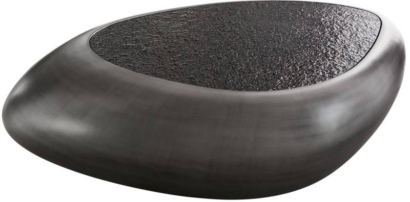 DELIFE Couchtisch Sagana, Metallic Silber 120x80 cm mit Reliefglas Grau Couchtisch DELIFE Couchtisch Sagana, Metallic Silber 120x80 cm mit Reliefglas Grau Couchtisch von DELIFE