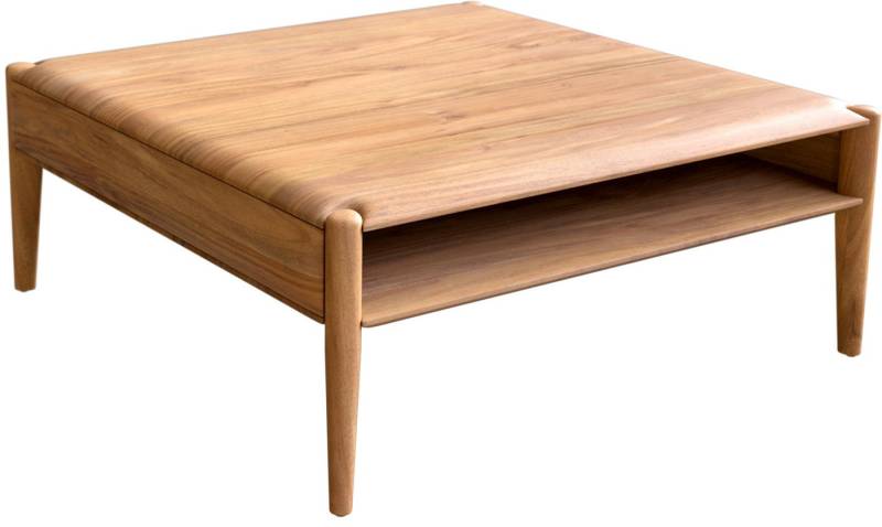 DELIFE Couchtisch Simcha, Akazie Natur 90x90 cm 1 Fach Couchtisch von DELIFE