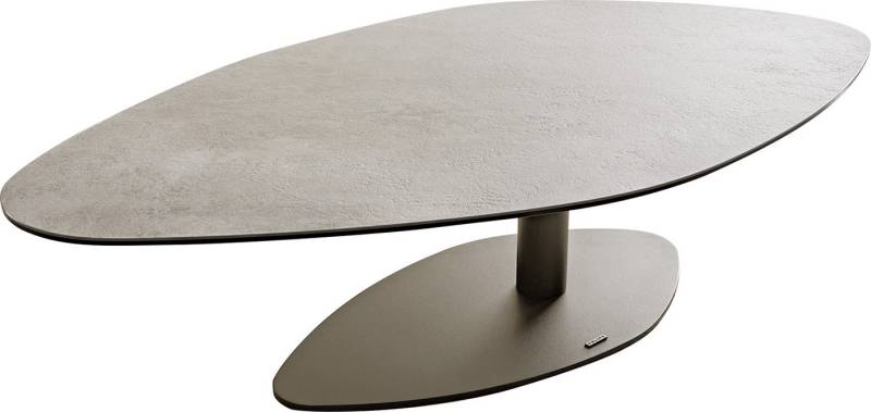 DELIFE Couchtisch Vibana, Keramik Aspetto Concreto Betonfarbig 140x80 cm Gestell Effektfinish Ti von DELIFE
