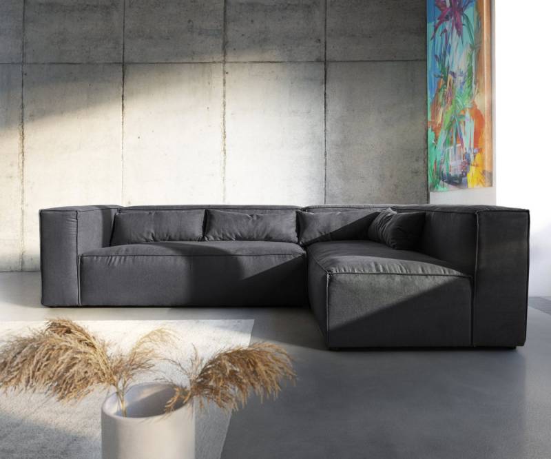 DELIFE Ecksofa Brom, Graphite 267x173 cm Ottomane variabel Ecksofa von DELIFE