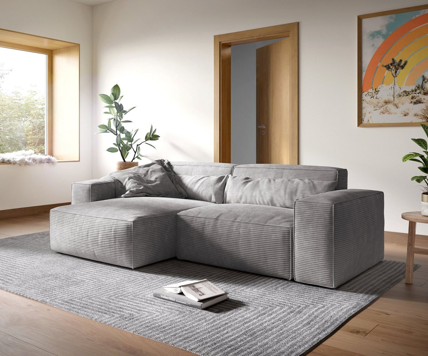 DELIFE Ecksofa Sirpio, XL Cord Silbergrau 270x170 cm Recamiere variabel DELIFE Ecksofa Sirpio, XL Cord Silbergrau 270x170 cm Recamiere variabel von DELIFE