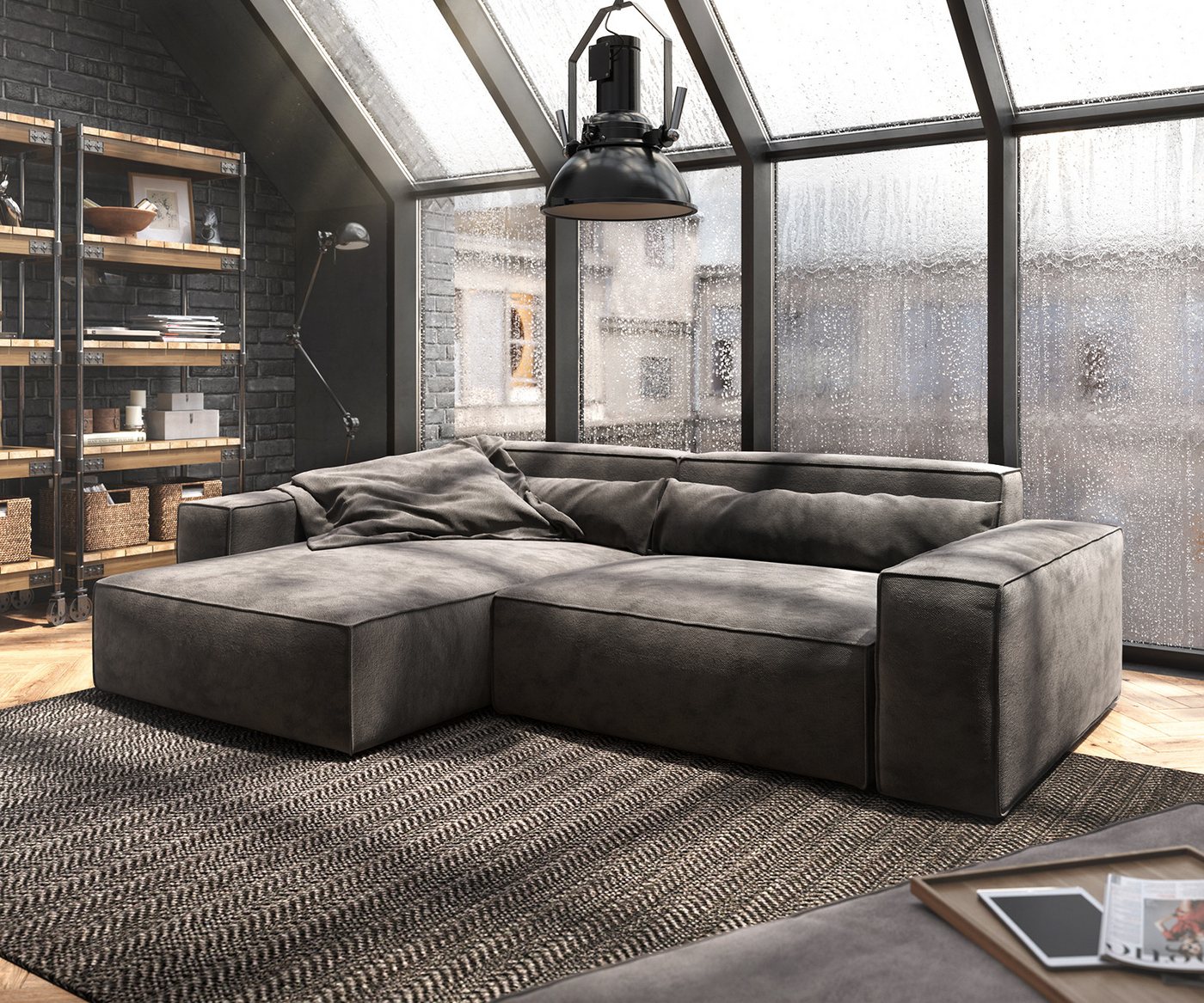 DELIFE Ecksofa Sirpio, XL Mikrofaser Khakibraun 270x170 cm Recamiere variabel mit Hocker DELIFE Ecksofa Sirpio, XL Mikrofaser Khakibraun 270x170 cm Recamiere variabel mit Hocker von DELIFE