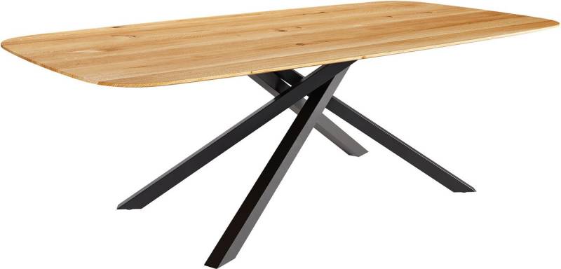 DELIFE Esstisch Edge, Boot Eiche Natur 240x120x2,5-3 Kreuzgestell Rechteck Schwarz Schweizer DELIFE Esstisch Edge, Boot Eiche Natur 240x120x2,5-3 Kreuzgestell Rechteck Schwarz Schweizer von DELIFE