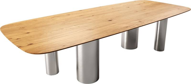 DELIFE Esstisch Edge, Boot Eiche Natur 300x120x2,5-3 Pilier Edelstahl gebürstet Schweizer Ka DELIFE Esstisch Edge, Boot Eiche Natur 300x120x2,5-3 Pilier Edelstahl gebürstet Schweizer Ka von DELIFE