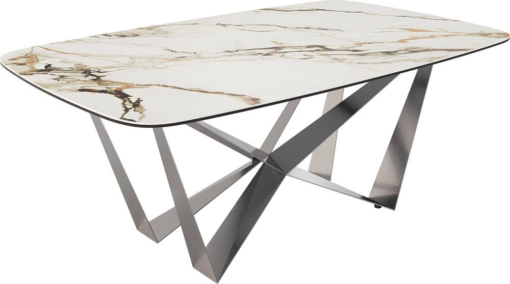 DELIFE Esstisch Edge, Boot Keramik Calacatta Luxe Weiß-Gold-Grau 200x100 Spider Flachstahl E DELIFE Esstisch Edge, Boot Keramik Calacatta Luxe Weiß-Gold-Grau 200x100 Spider Flachstahl E von DELIFE