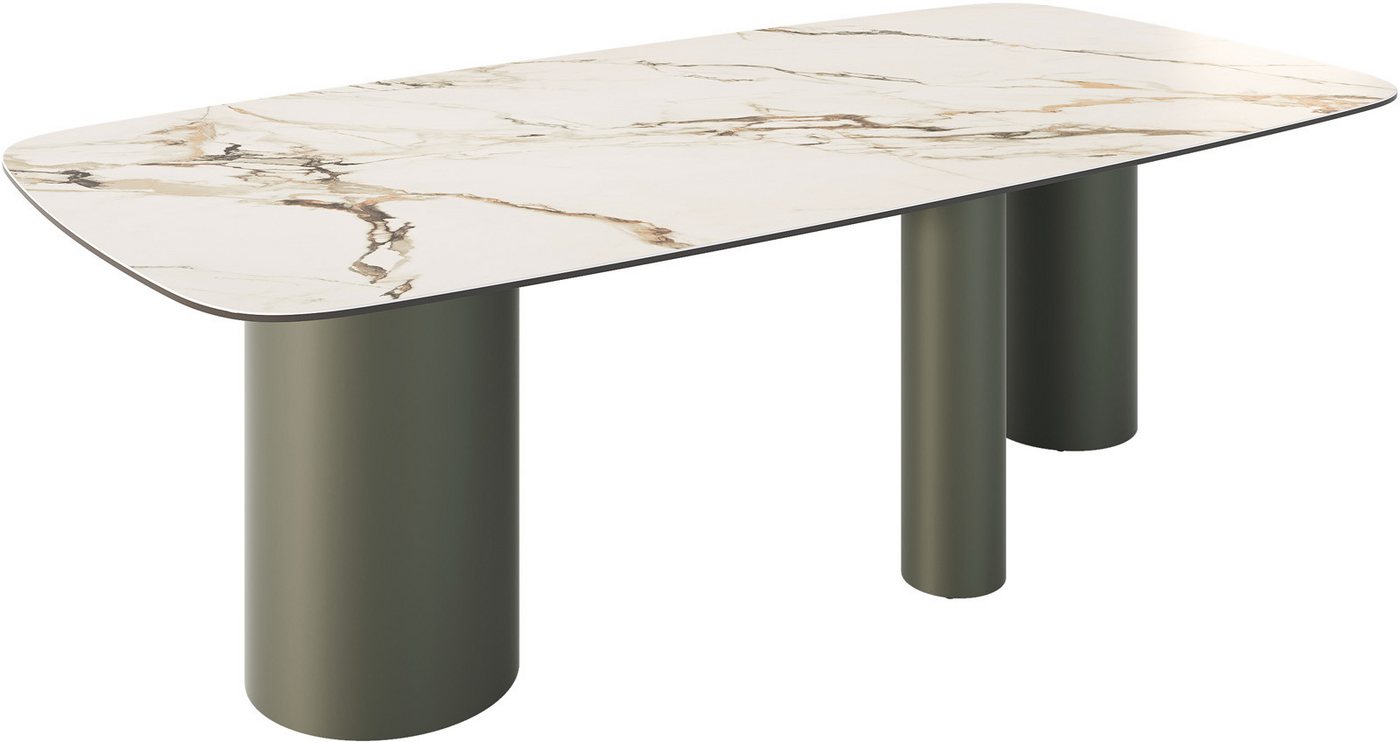 DELIFE Esstisch Edge, Boot Keramik Calacatta Luxe Weiß-Gold-Grau 240x120 Troa Metall Effektf DELIFE Esstisch Edge, Boot Keramik Calacatta Luxe Weiß-Gold-Grau 240x120 Troa Metall Effektf von DELIFE