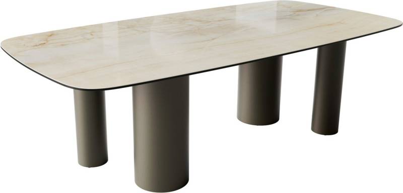DELIFE Esstisch Edge, Boot Keramik Iris FMG Onice Oro 240x120 Pilier Metall Effektfinish Tit von DELIFE