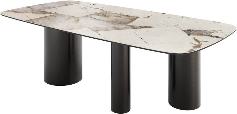 DELIFE Esstisch Edge, Boot Keramik Iris FMG Patagonia Lappato 240x120 Troa Edelstahl Graphit von DELIFE