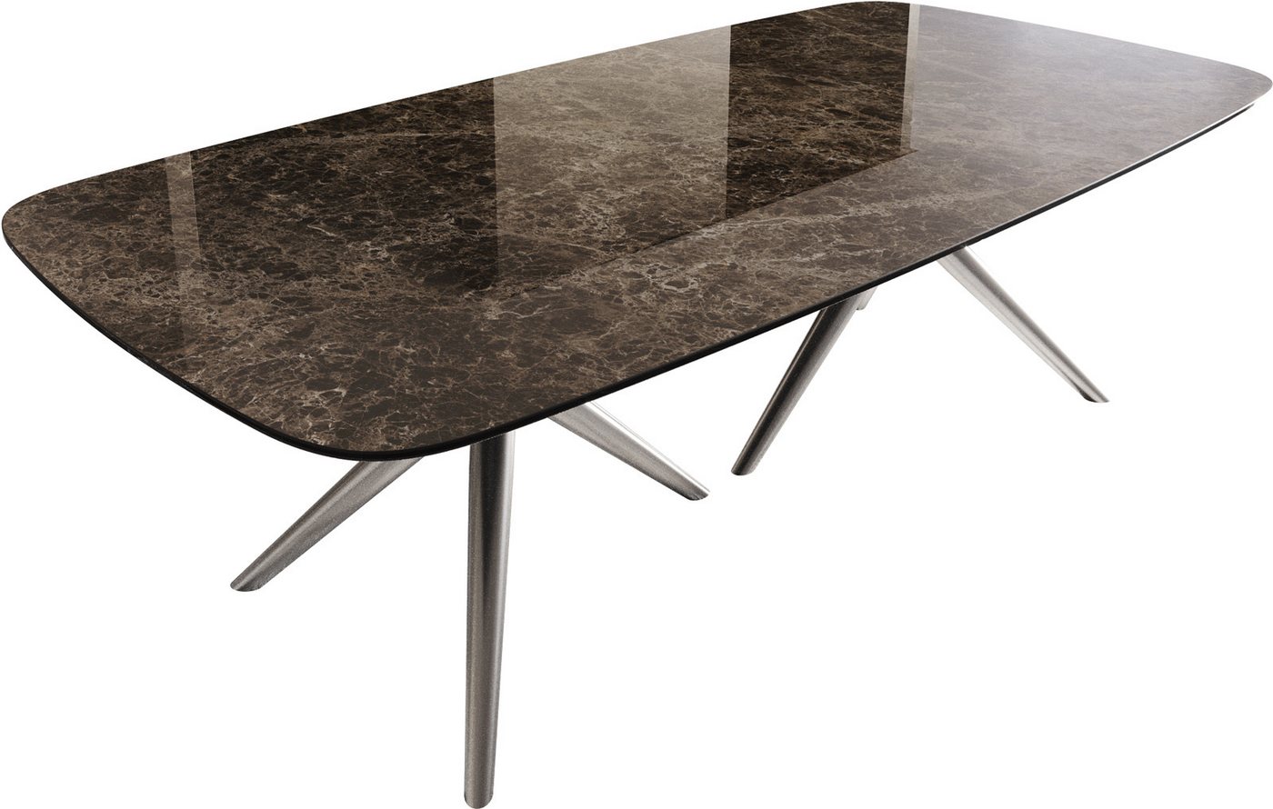 DELIFE Esstisch Edge, Boot Keramik Laminam® Emperador Extra Lucidato Dunkelbraun 240x120 Est von DELIFE