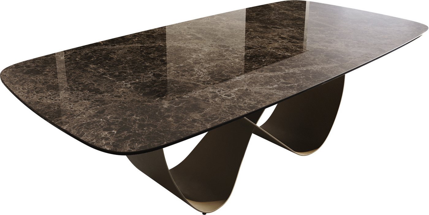 DELIFE Esstisch Edge, Boot Keramik Laminam® Emperador Extra Lucidato Dunkelbraun 240x120 Inf von DELIFE