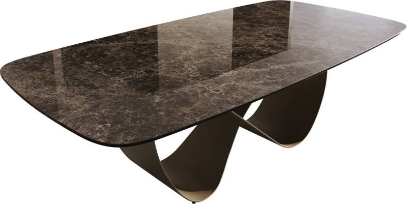 DELIFE Esstisch Edge, Boot Keramik Laminam® Emperador Extra Lucidato Dunkelbraun 240x120 Inf von DELIFE