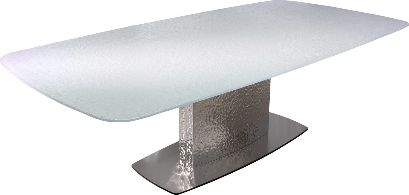 DELIFE Esstisch Edge, Boot Reliefglas Perlmutt 3D-Design 240x120 Wave Edelstahl DELIFE Esstisch Edge, Boot Reliefglas Perlmutt 3D-Design 240x120 Wave Edelstahl von DELIFE