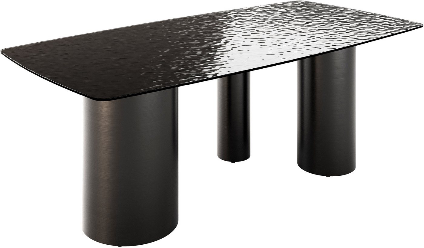 DELIFE Esstisch Edge, Boot Reliefglas Rauchschwarz 3D-Design 200x100 Troa Edelstahl Graphit DELIFE Esstisch Edge, Boot Reliefglas Rauchschwarz 3D-Design 200x100 Troa Edelstahl Graphit von DELIFE