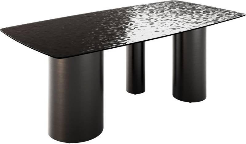 DELIFE Esstisch Edge, Boot Reliefglas Rauchschwarz 3D-Design 200x100 Troa Edelstahl Graphit DELIFE Esstisch Edge, Boot Reliefglas Rauchschwarz 3D-Design 200x100 Troa Edelstahl Graphit von DELIFE