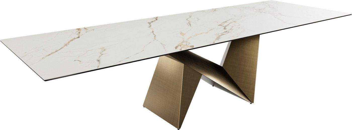 DELIFE Esstisch Edge, Keramik Calacatta Luxe Weiß-Gold-Grau 300x100 Origami Metallic Gold DELIFE Esstisch Edge, Keramik Calacatta Luxe Weiß-Gold-Grau 300x100 Origami Metallic Gold von DELIFE
