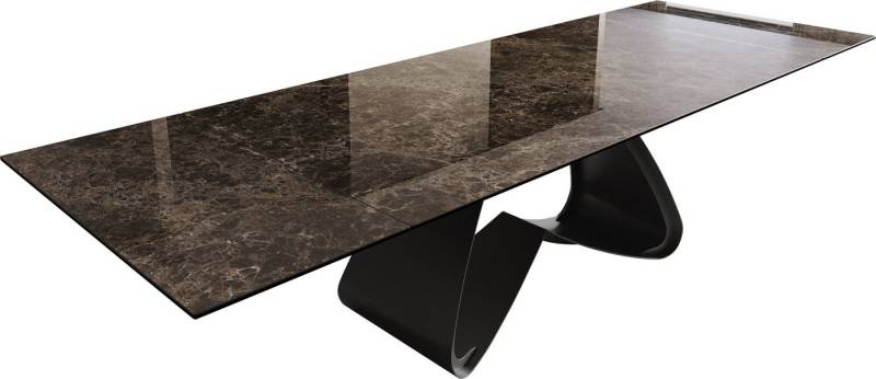 DELIFE Esstisch Edge, Keramik Laminam® Emperador Extra Lucidato Dunkelbraun 200-300x100 W-Ge von DELIFE
