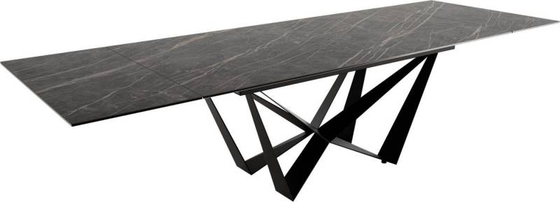 DELIFE Esstisch Edge, Keramik Laminam®Noir Desir Braun 200-300x100 Spider Flachstahl Schwarz von DELIFE