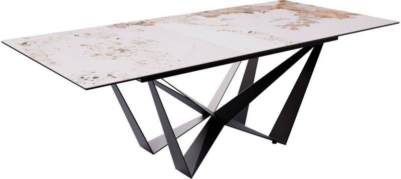 DELIFE Esstisch Edge, Keramik Minas Melange Weiß-Beige 180-220x100 Spider Flachstahl Schwarz DELIFE Esstisch Edge, Keramik Minas Melange Weiß-Beige 180-220x100 Spider Flachstahl Schwarz von DELIFE