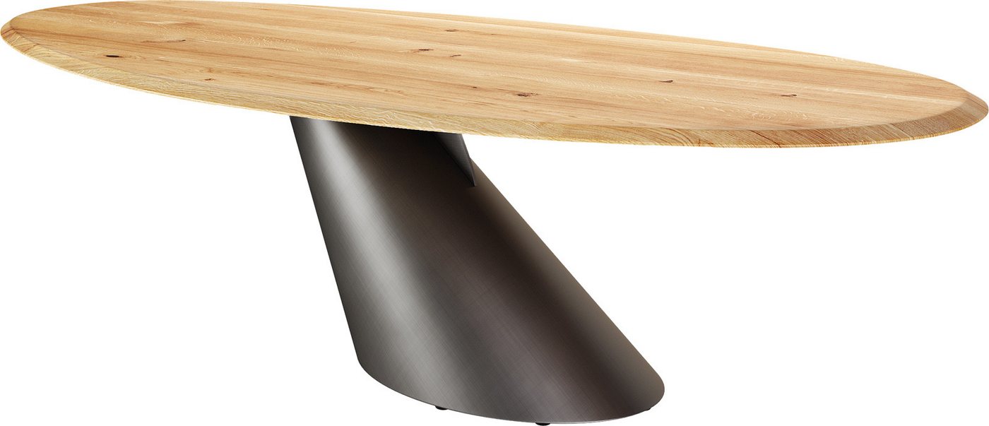 DELIFE Esstisch Edge, Oval Eiche Natur 280x130x2,5 Cono Metallic Silber Flow-Edge DELIFE Esstisch Edge, Oval Eiche Natur 280x130x2,5 Cono Metallic Silber Flow-Edge von DELIFE