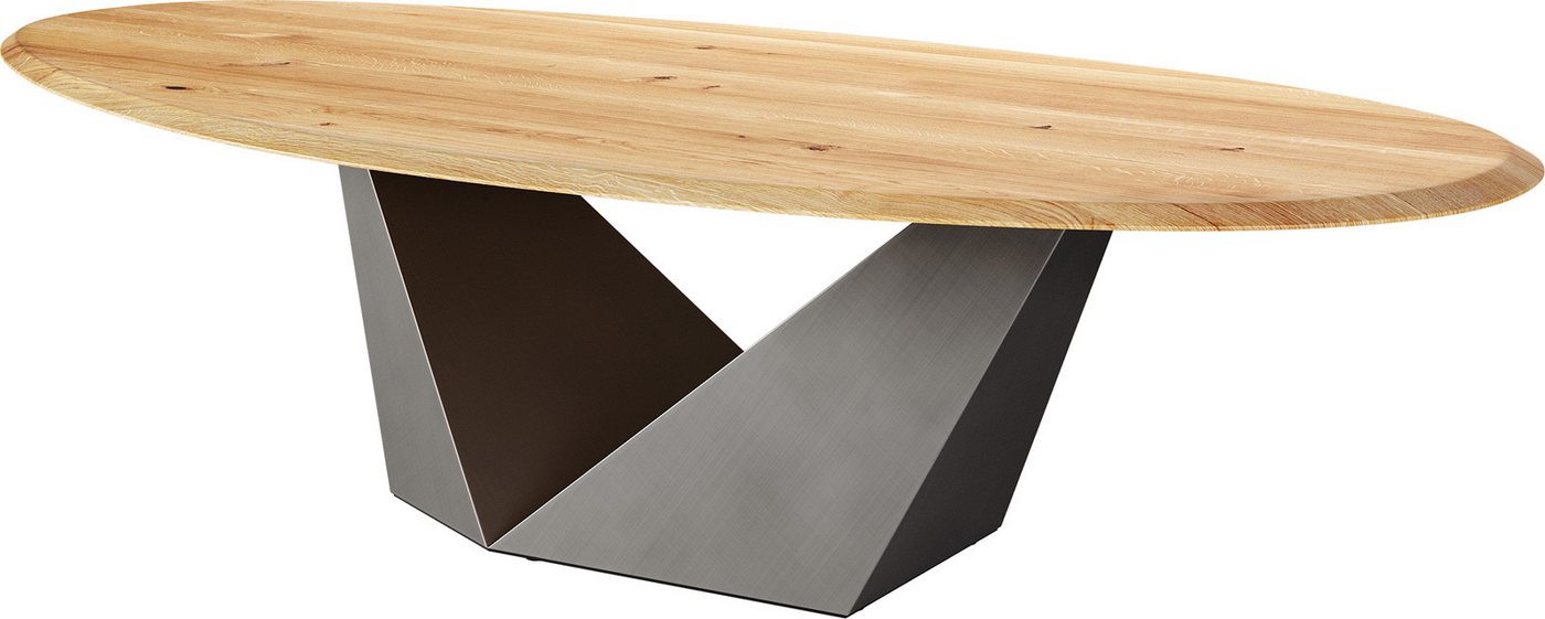 DELIFE Esstisch Edge, Oval Eiche Natur 280x130x2,5 Prisma Metallic Silber Flow-Edge DELIFE Esstisch Edge, Oval Eiche Natur 280x130x2,5 Prisma Metallic Silber Flow-Edge von DELIFE