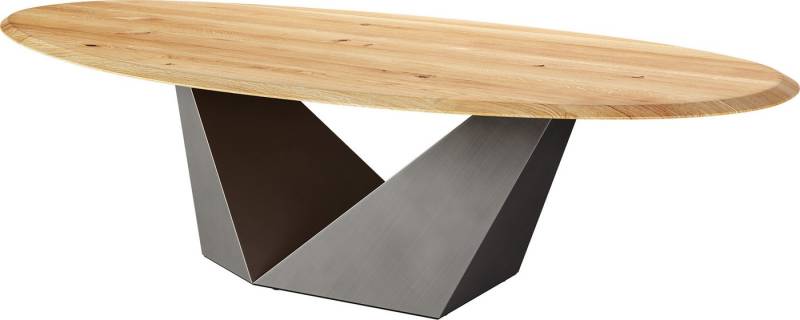 DELIFE Esstisch Edge, Oval Eiche Natur 280x130x2,5 Prisma Metallic Silber Flow-Edge DELIFE Esstisch Edge, Oval Eiche Natur 280x130x2,5 Prisma Metallic Silber Flow-Edge von DELIFE