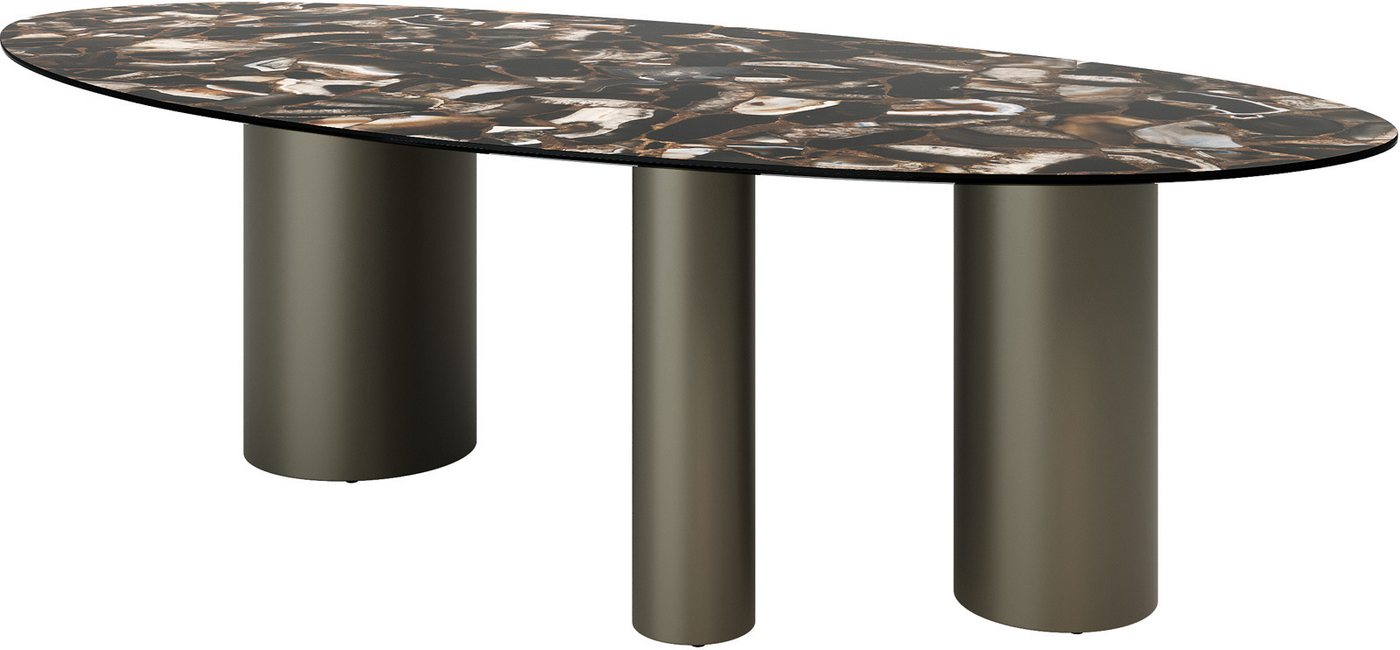 DELIFE Esstisch Edge, Oval Keramik Iris FMG Agatablack 280x130 Troa Metall Effektfinish Tita DELIFE Esstisch Edge, Oval Keramik Iris FMG Agatablack 280x130 Troa Metall Effektfinish Tita von DELIFE