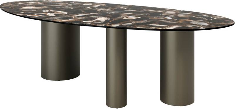 DELIFE Esstisch Edge, Oval Keramik Iris FMG Agatablack 280x130 Troa Metall Effektfinish Tita DELIFE Esstisch Edge, Oval Keramik Iris FMG Agatablack 280x130 Troa Metall Effektfinish Tita von DELIFE