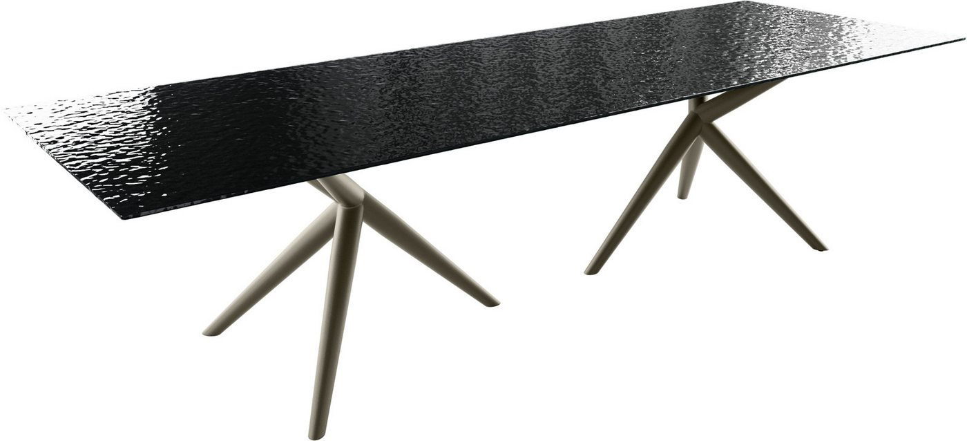 DELIFE Esstisch Edge, Reliefglas Rauchschwarz 3D-Design 300x100 Estelar rund Metall Effektfi DELIFE Esstisch Edge, Reliefglas Rauchschwarz 3D-Design 300x100 Estelar rund Metall Effektfi von DELIFE