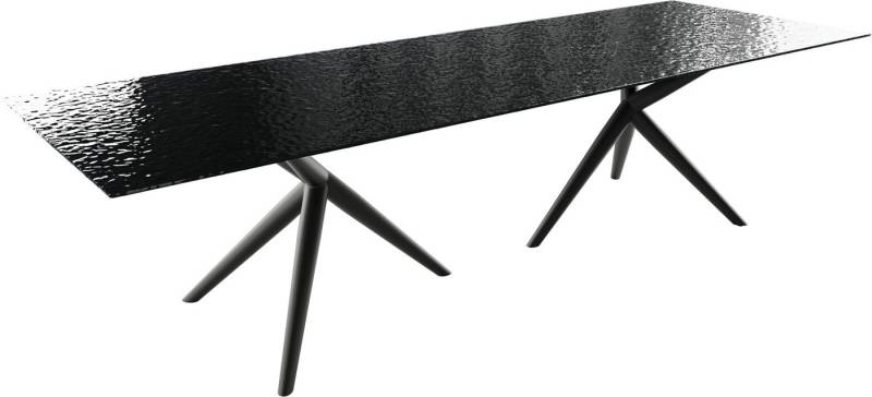 DELIFE Esstisch Edge, Reliefglas Rauchschwarz 3D-Design 300x100 Estelar rund Metall Schwarz DELIFE Esstisch Edge, Reliefglas Rauchschwarz 3D-Design 300x100 Estelar rund Metall Schwarz von DELIFE