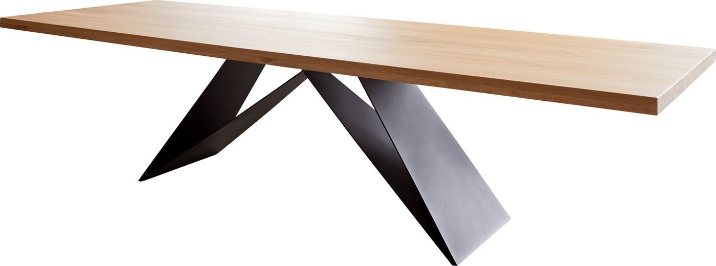DELIFE Esstisch Edge, Eiche Natur 300x100 V-Gestell Flachstahl Schwarz Esstisch DELIFE Esstisch Edge, Eiche Natur 300x100 V-Gestell Flachstahl Schwarz Esstisch von DELIFE