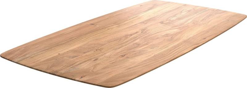 DELIFE Esstischplatte Edge, Boot Akazie Natur 180x90cm Schweizer Kante Esstischplatte von DELIFE