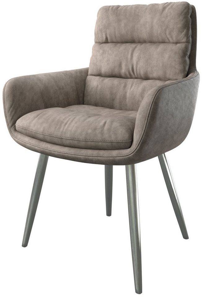 DELIFE Polsterstuhl Abelia-Flex, mit Armlehnen 4-Fuß konisch Edelstahl Taupe Vintage DELIFE Polsterstuhl Abelia-Flex, mit Armlehnen 4-Fuß konisch Edelstahl Taupe Vintage von DELIFE