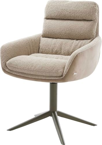 DELIFE Esszimmerstuhl Abelia-Flex mit Armlehnen Fußkreuz Effektfinish Titan Materialmix Schlamm 360° drehbar Wippfunktion DELIFE Esszimmerstuhl Abelia-Flex mit Armlehnen Fußkreuz Effektfinish Titan Materialmix Schlamm 360° drehbar Wippfunktion von DELIFE