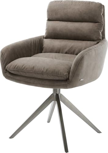 DELIFE Esszimmerstuhl Abelia-Flex mit Armlehnen Kreuzgestell breit Graphit Mikrofaser Taupe Vintage 360° drehbar Wippfunktion DELIFE Esszimmerstuhl Abelia-Flex mit Armlehnen Kreuzgestell breit Graphit Mikrofaser Taupe Vintage 360° drehbar Wippfunktion von DELIFE