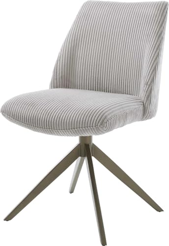 Esszimmerstuhl Elso-Flex Kreuzgestell breit Effektfinish Titan Cord Silbergrau 360° drehbar Wippfunktion Taschenfederkern Esszimmerstuhl Elso-Flex Kreuzgestell breit Effektfinish Titan Cord Silbergrau 360° drehbar Wippfunktion Taschenfederkern von DELIFE