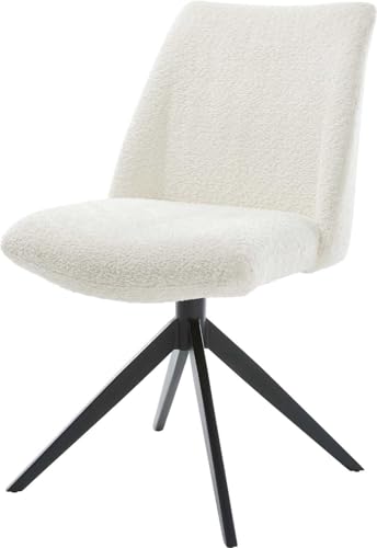 DELIFE Esszimmerstuhl Elso-Flex Kreuzgestell breit Schwarz Bouclé Weiß 360° drehbar Wippfunktion Taschenfederkern DELIFE Esszimmerstuhl Elso-Flex Kreuzgestell breit Schwarz Bouclé Weiß 360° drehbar Wippfunktion Taschenfederkern von DELIFE