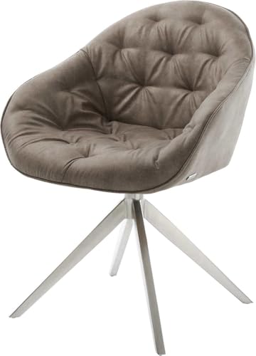 DELIFE Esszimmerstuhl Gaio-Flex Kreuzgestell breit Edelstahl Mikrofaser Taupe Vintage 360° drehbar Wippfunktion DELIFE Esszimmerstuhl Gaio-Flex Kreuzgestell breit Edelstahl Mikrofaser Taupe Vintage 360° drehbar Wippfunktion von DELIFE