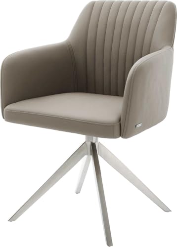 DELIFE Esszimmerstuhl Greg-Flex Kreuzgestell breit Edelstahl Echt-Leder Schlamm 360° drehbar Wippfunktion Taschenfederkern DELIFE Esszimmerstuhl Greg-Flex Kreuzgestell breit Edelstahl Echt-Leder Schlamm 360° drehbar Wippfunktion Taschenfederkern von DELIFE