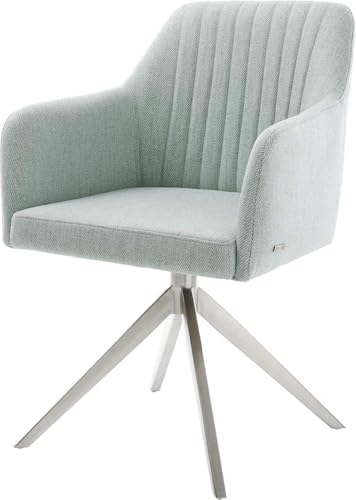 DELIFE Esszimmerstuhl Greg-Flex Kreuzgestell breit Edelstahl Stripes Mint 360° drehbar Wippfunktion Taschenfederkern DELIFE Esszimmerstuhl Greg-Flex Kreuzgestell breit Edelstahl Stripes Mint 360° drehbar Wippfunktion Taschenfederkern von DELIFE