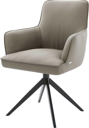 Esszimmerstuhl Heira-Flex mit Armlehnen Kreuzgestell breit Schwarz Echt-Leder Schlamm 360° drehbar Wippfunktion Taschenfederkern Esszimmerstuhl Heira-Flex mit Armlehnen Kreuzgestell breit Schwarz Echt-Leder Schlamm 360° drehbar Wippfunktion Taschenfederkern von DELIFE