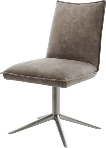 Esszimmerstuhl Lelio-Flex Fußkreuz Graphit Mikrofaser Taupe Vintage 360° drehbar Wippfunktion Taschenfederkern Esszimmerstuhl Lelio-Flex Fußkreuz Graphit Mikrofaser Taupe Vintage 360° drehbar Wippfunktion Taschenfederkern von DELIFE