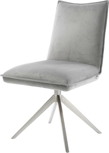 DELIFE Esszimmerstuhl Lelio-Flex Kreuzgestell breit Edelstahl Samt Grau 360° drehbar Wippfunktion Taschenfederkern DELIFE Esszimmerstuhl Lelio-Flex Kreuzgestell breit Edelstahl Samt Grau 360° drehbar Wippfunktion Taschenfederkern von DELIFE