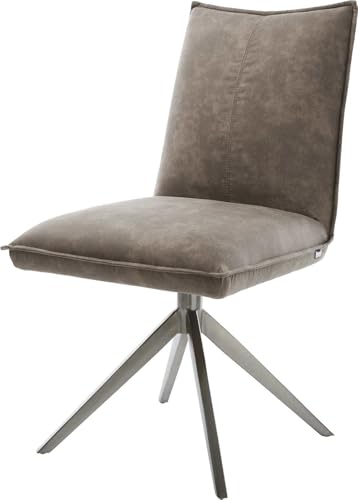 DELIFE Esszimmerstuhl Lelio-Flex Kreuzgestell breit Graphit Mikrofaser Taupe Vintage 360° drehbar Wippfunktion Taschenfederkern DELIFE Esszimmerstuhl Lelio-Flex Kreuzgestell breit Graphit Mikrofaser Taupe Vintage 360° drehbar Wippfunktion Taschenfederkern von DELIFE