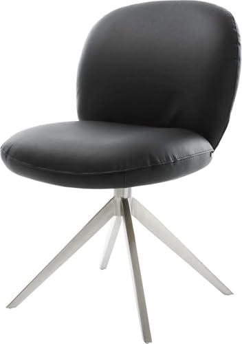 DELIFE Esszimmerstuhl Nube-Flex Kreuzgestell breit Edelstahl Echt-Leder Schwarz 360° drehbar Wippfunktion Taschenfederkern DELIFE Esszimmerstuhl Nube-Flex Kreuzgestell breit Edelstahl Echt-Leder Schwarz 360° drehbar Wippfunktion Taschenfederkern von DELIFE